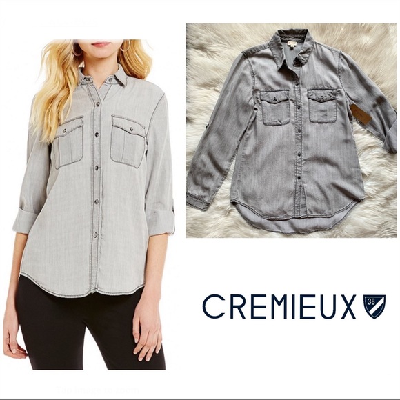 Daniel Cremieux Tops - New! CREMIEUX Jake Chambray Button Blouse Shirt